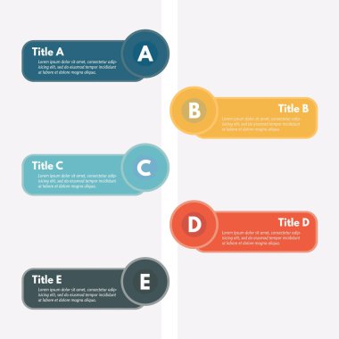 Beş adım Infographic tasarım öğeleri