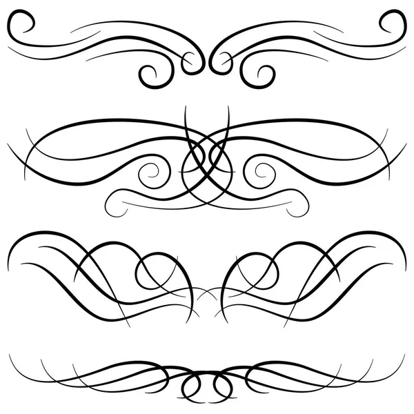 Set of vintage decorative curls, swirls, monograms and calligraphic borders. — Stock Vector