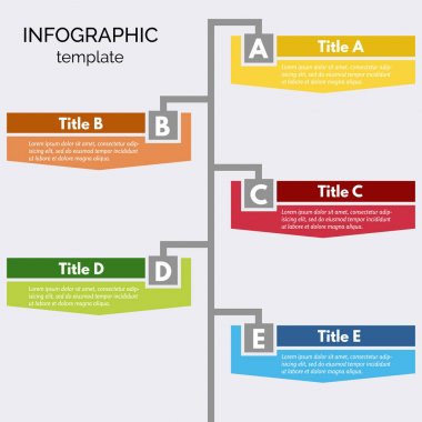 Beş adım Infographic tasarım öğeleri. Adım adım Infographic tarafından