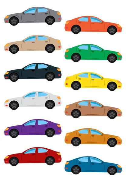 Conjunto de carro multicolorido —  Vetores de Stock