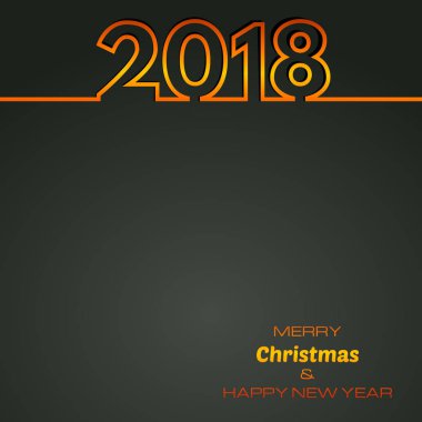 Mutlu yeni yıl 2018 arka plan siyah. Yeni yıl ve Xmas tasarım öğe şablonu.