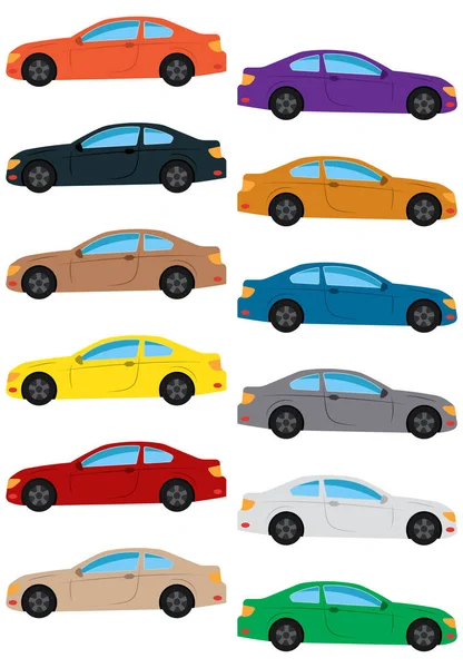 Conjunto de carro multicolorido . —  Vetores de Stock