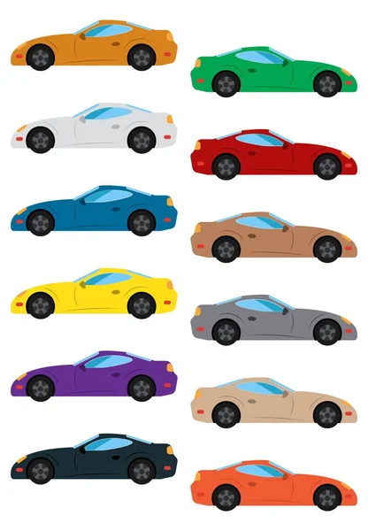 Conjunto de coche multicolor — Vector de stock