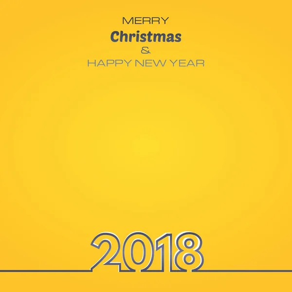 Amarillo Feliz Año Nuevo 2018 Fondo — Vector de stock