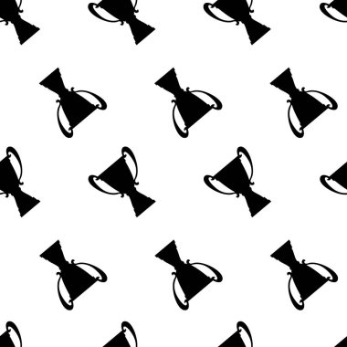 Kazanan ödül Kupası seamless modeli. Siyah basit siluet doku. 