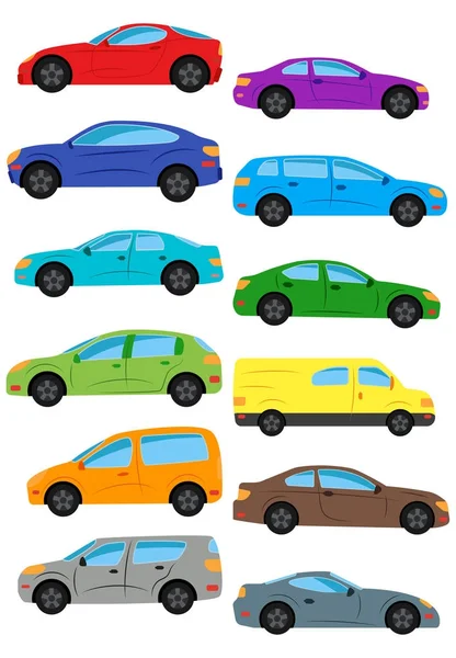 Ensemble de voiture multicolore — Image vectorielle