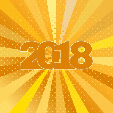 Mutlu yeni yıl 2018 etiket Sarı zemin üzerine