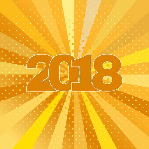 Mutlu yeni yıl 2018 etiket Sarı zemin üzerine