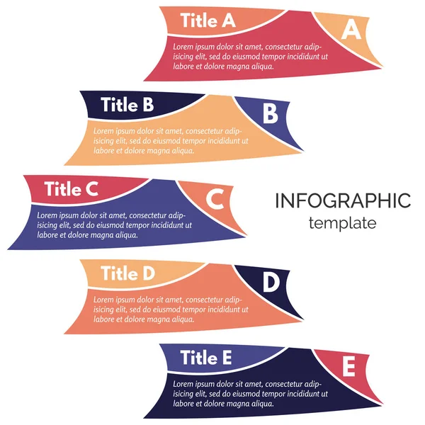 Fem steg infographic designelement — Stock vektor