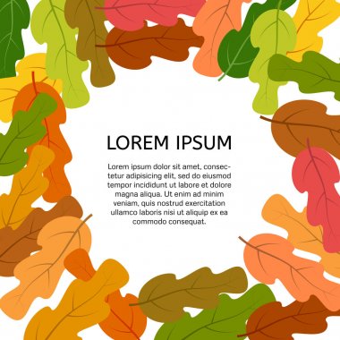 Metniniz için merkezi bir yerde ile arka plan ile sonbahar yaprakları