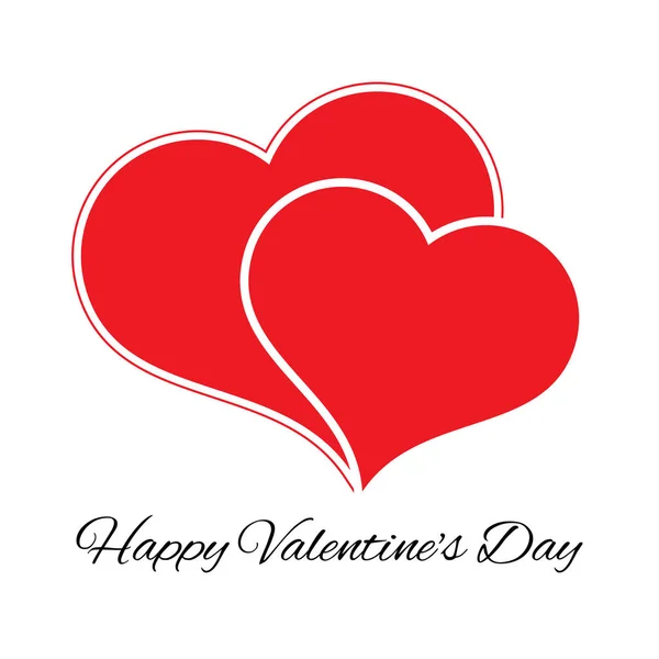 크고 작은 레드 심장입니다. 발렌타인 데이의 낭만적인 사랑 상징 — 스톡 벡터