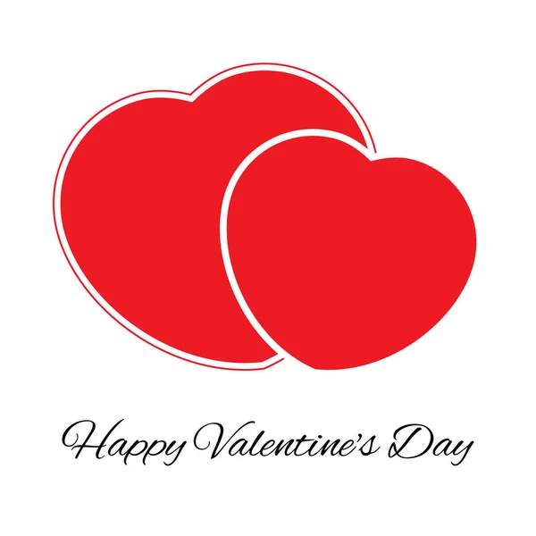 Grand et petit cœur rouge. Amour romantique symbole de la Saint-Valentin — Image vectorielle