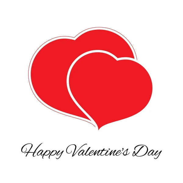 Corazón rojo grande y pequeño. El símbolo romántico del amor del día de San Valentín — Vector de stock