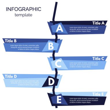 Beş adım Infographic tasarım öğeleri