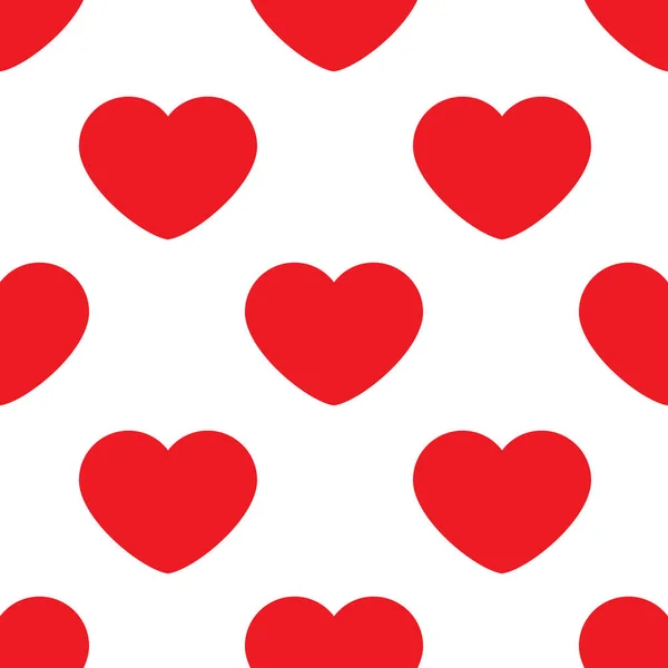 Patrón sin costuras con corazones rojos. El símbolo romántico del amor del día de San Valentín . — Vector de stock