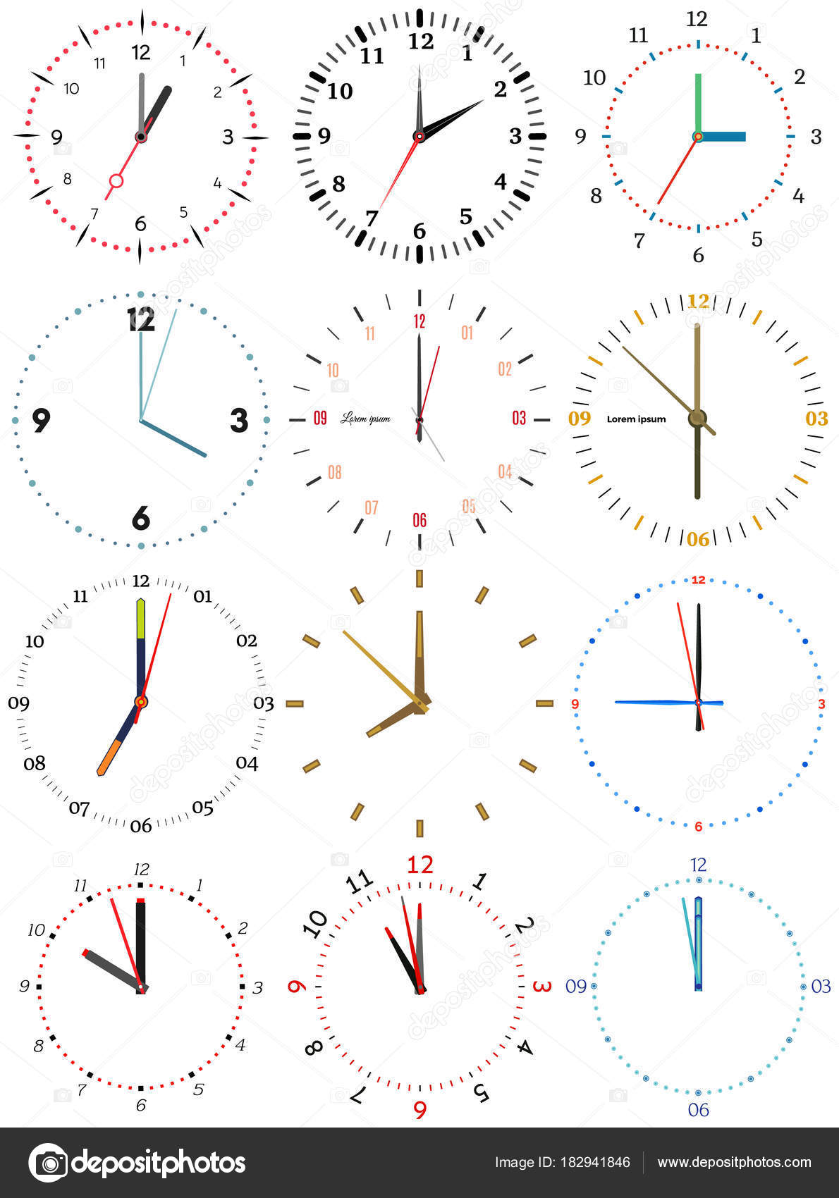 Un conjunto de diferentes relojes mec nicos con una imagen de cada