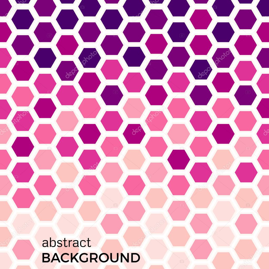 Abstract background with pink hexagons elements