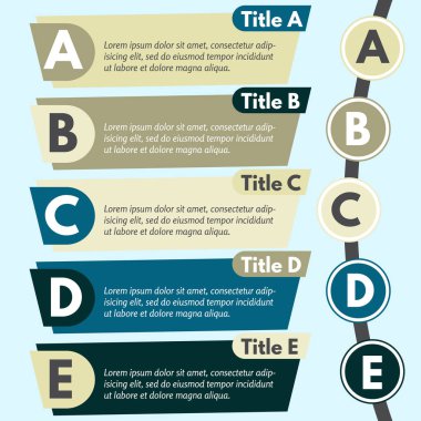 Beş adım Infographic tasarım öğeleri