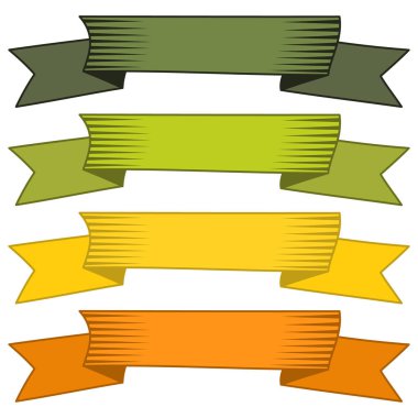 Dört çok renkli kurdeleler ve afiş web tasarımı için.