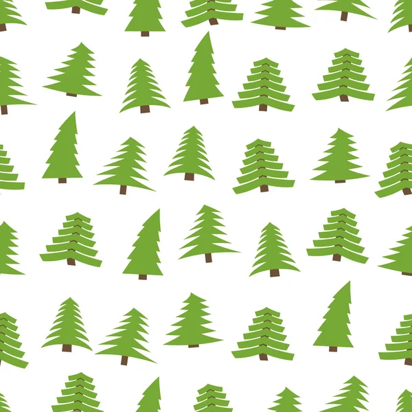 Seamless pattern with spruces on white background — Stock Vector