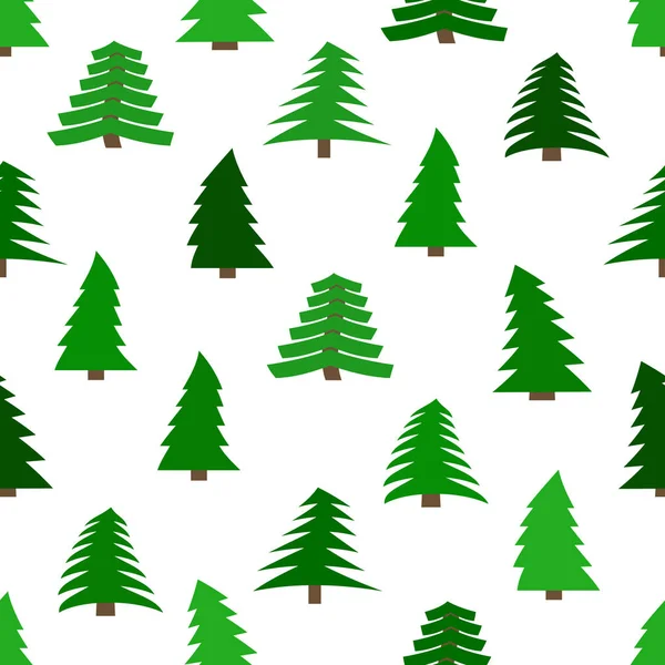 Seamless pattern with spruces on white background. — Stock Vector