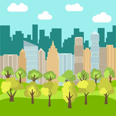 Gökdelen arka planda Şehir Parkı