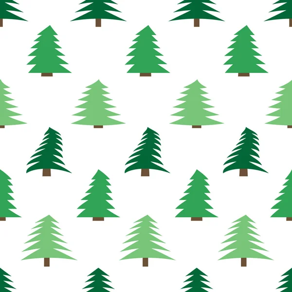 Seamless pattern with spruces on white background — Stock Vector