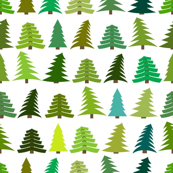 Seamless pattern with spruces on white background. — Stock Vector