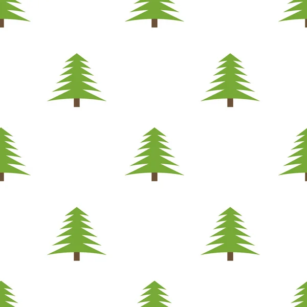 Seamless pattern with spruces on white background. — Stock Vector