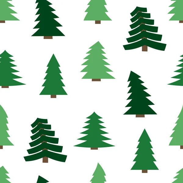 Seamless pattern with spruces on white background. — Stock Vector