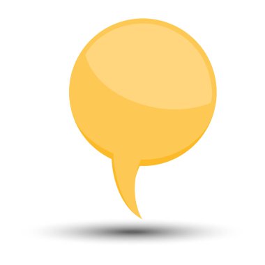 Sarı çizgi film komik balon konuşma balonu ifadeler olmadan ve gölge.