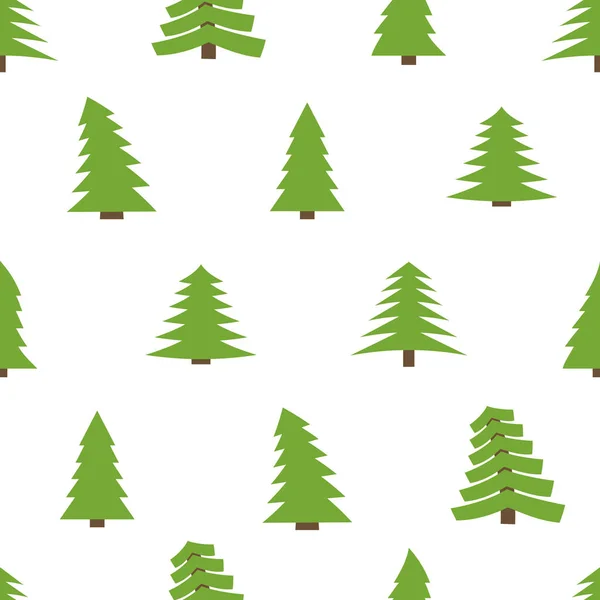 Seamless pattern with spruces on white background — Stock Vector