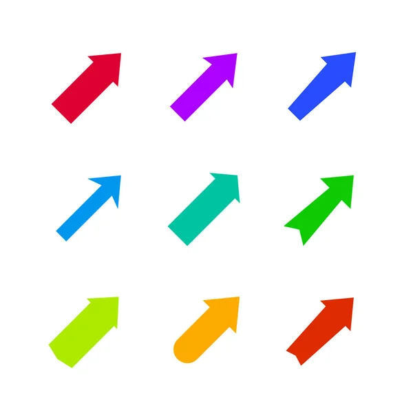 Ensemble de flèches multicolores diverses . — Image vectorielle