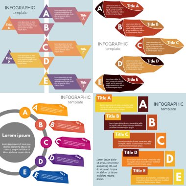 Infographic tasarım dört öğeleri kümesi