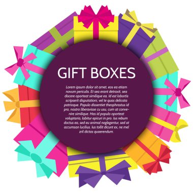 Arka plan ile bir renkli hediye kutuları
