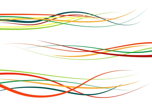 Sada abstraktní barvy zakřivené čáry — Stockový vektor