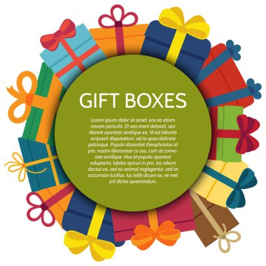 Arka plan ile bir renkli hediye kutuları
