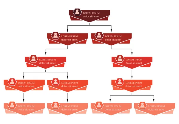 Struktura konceptowi, kolorowy schemat wykresu organizacji korporacyjnych — Wektor stockowy