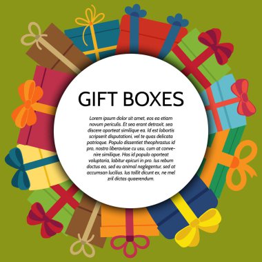 Arka plan ile bir renkli hediye kutuları