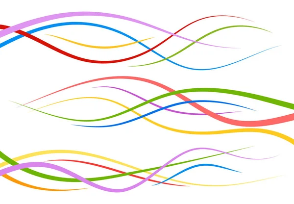Sada abstraktní barvy zakřivené čáry — Stockový vektor