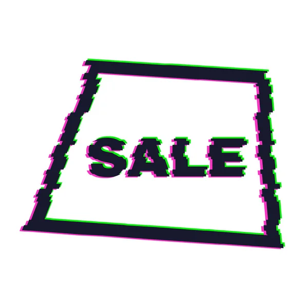 Distorted glitch sale banner with error effect on the edges and in text — Stock Vector