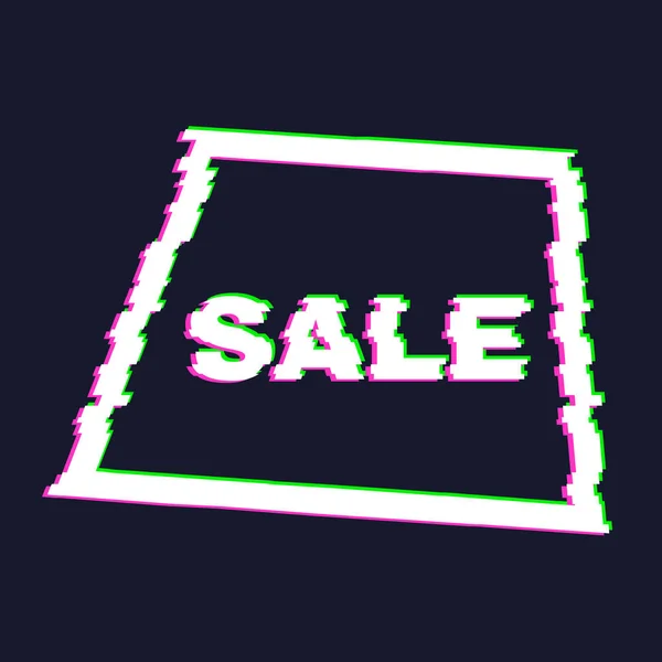 Verzerrtes Glitch Sale Banner Mit Fehlerwirkung Den Rändern Und Text — Stockvektor