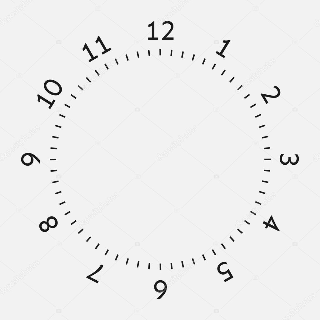 Clock face on a white background