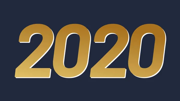 2020 Felice anno nuovo logo design del testo — Vettoriale Stock
