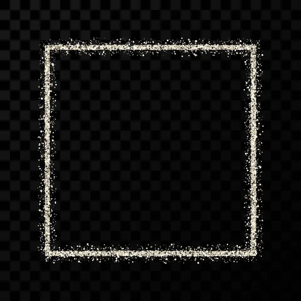 Срібна блискуча рамка з блискучими блискітками — стоковий вектор