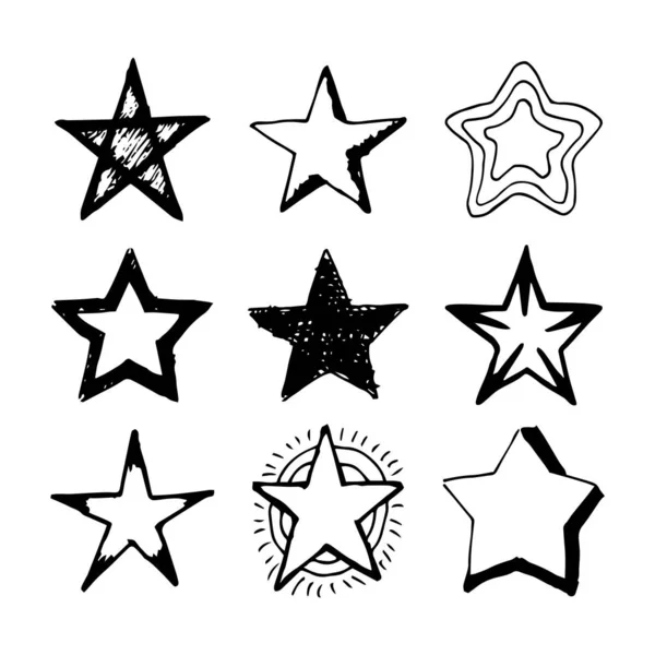 Άστρα ζωγραφισμένα στο χέρι — Διανυσματικό Αρχείο
