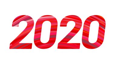 2020 Mutlu Yıllar logosu metin tasarımı