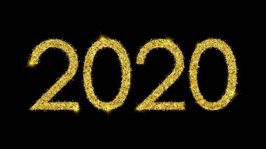 2020 Mutlu Yıllar logosu metin tasarımı
