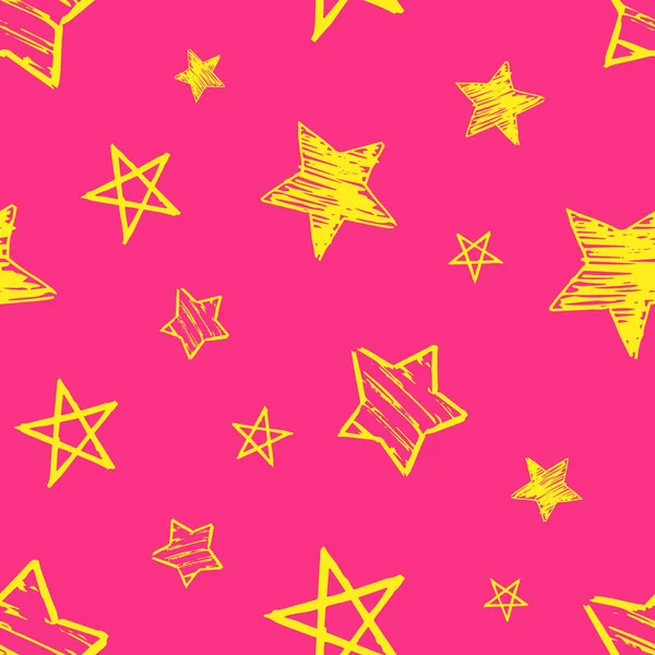 Estrelas desenhadas à mão sem costura doodle —  Vetores de Stock