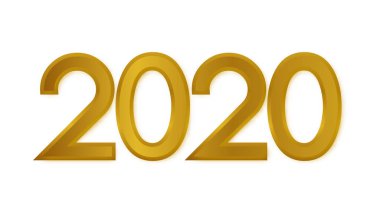 2020 Mutlu Yıllar logosu metin tasarımı